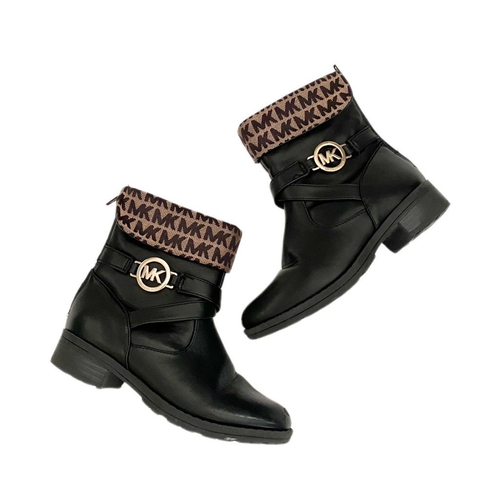 Michael Kors Naveela 2 Little Girls Black Faux Leather Boots